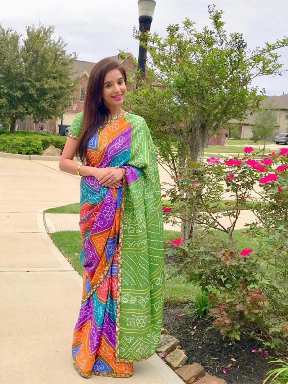 Multicolor Bandhani Gaji Silk Saree